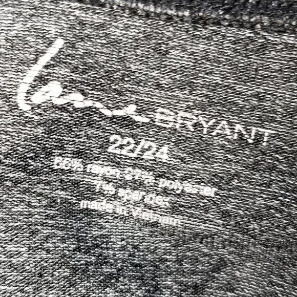 Lane Bryant Womens Plus 22/24 Black Gray Semi Sheer Blouse Goth Grunge Retro - Picture 6 of 7